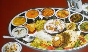 Indian Gujarati Thali meal plate