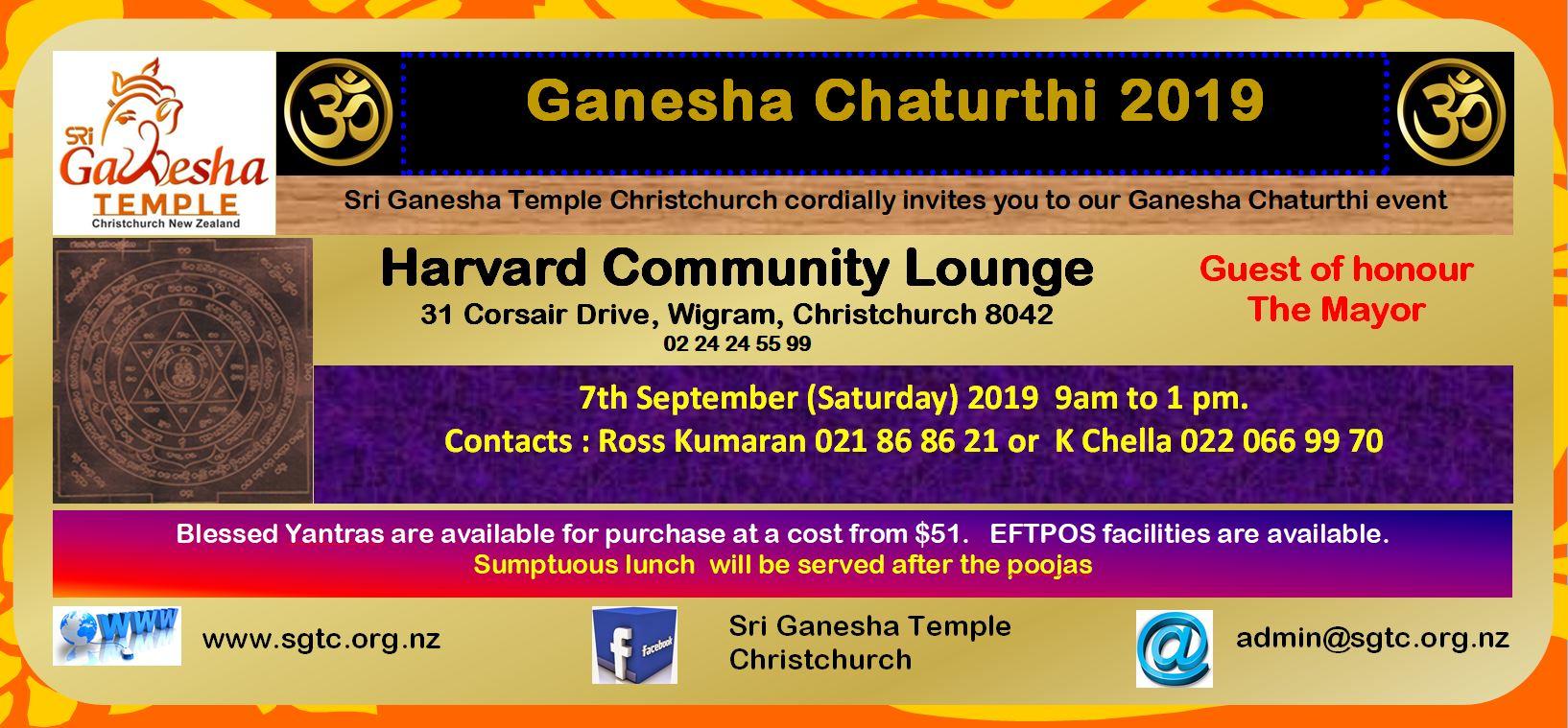 Ganesha Chaturthi 2019 Christchurch