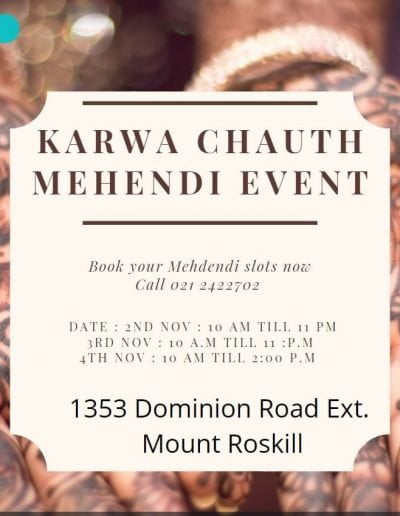 Karwa Chauth Mehendi Event Auckland 2020