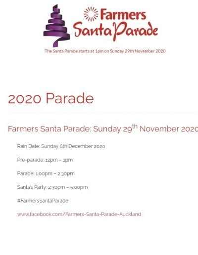 Farmers Santa Parade Auckland 2020